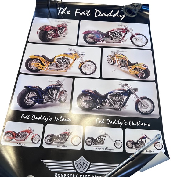 5 Bourget's Bike Works Custom Chopper Posters Fat Daddy Python Dragon Rigid - Picture 2 of 5